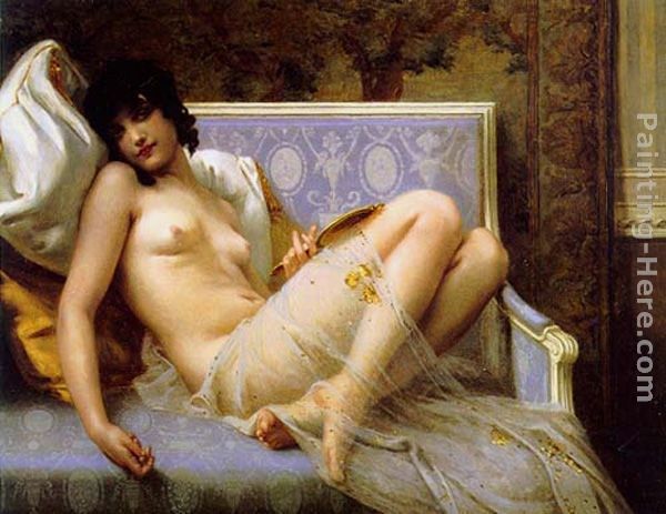 Guillaume Seignac Young woman naked on a settee
